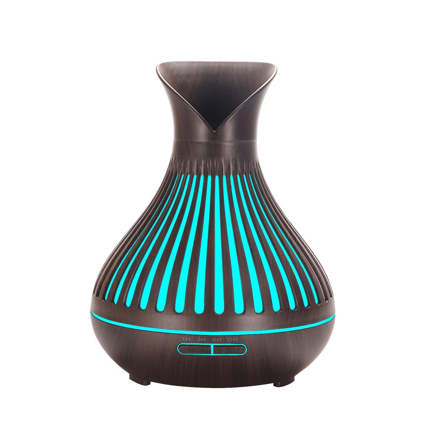 New Aroma Diffuser 500ml Wood Grain Humidifier Household Hollow Vase Humidifier - Pacisia