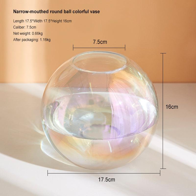 New Ball Colorful Transparent Glass Vase Ornament - Pacisia