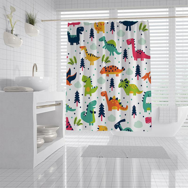 New Cartoon Dinosaur Shower Curtain Sanitary Partition Curtain Bath Shower Curtain - Pacisia