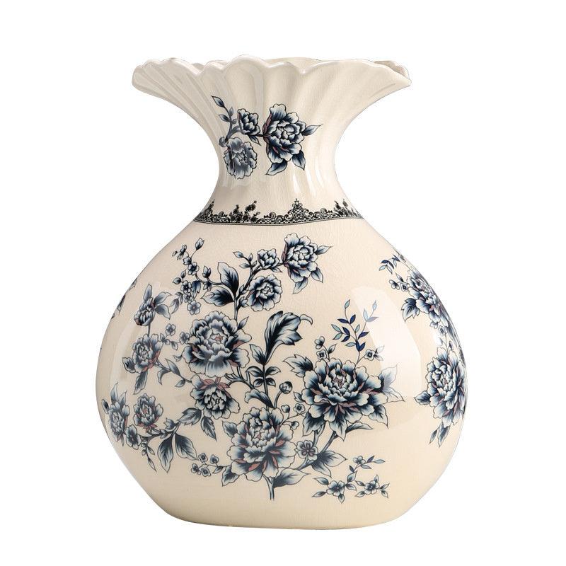 New Chinese Style Retro Blue And White Porcelain Vase - Pacisia