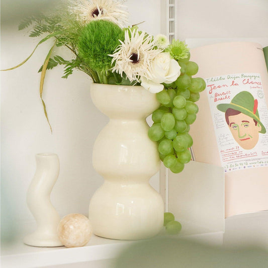 New Color Cream Wave Vase Lovely Ceramics - Pacisia