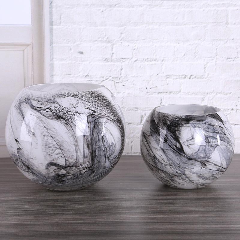 New Simple Marble Pattern Glass Vase Ornaments - Pacisia