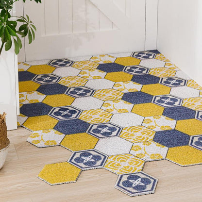 Non-slip Washable Hexagon Printed Custom Cut Doormat Carpet - Pacisia