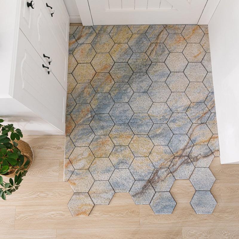 Non-slip Washable Hexagon Printed Custom Cut Doormat Carpet - Pacisia