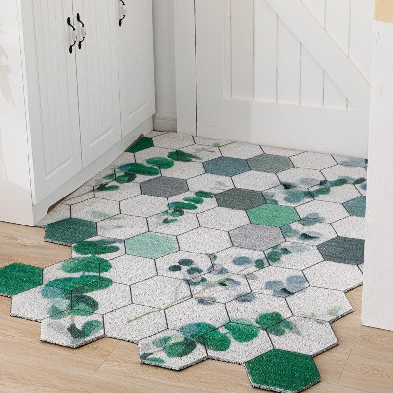 Non-slip Washable Hexagon Printed Custom Cut Doormat Carpet - Pacisia