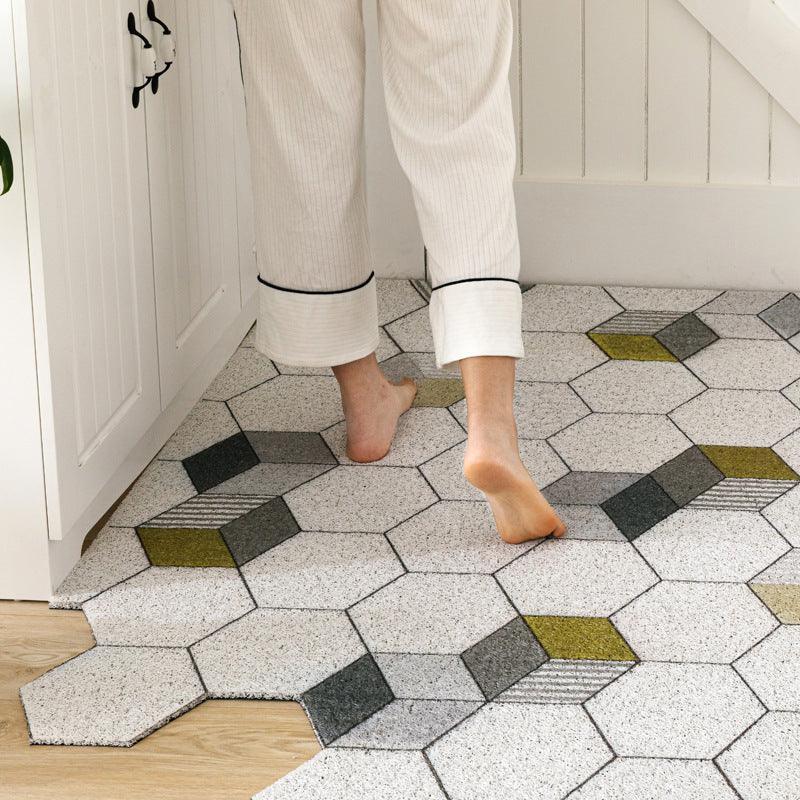 Non-slip Washable Hexagon Printed Custom Cut Doormat Carpet - Pacisia