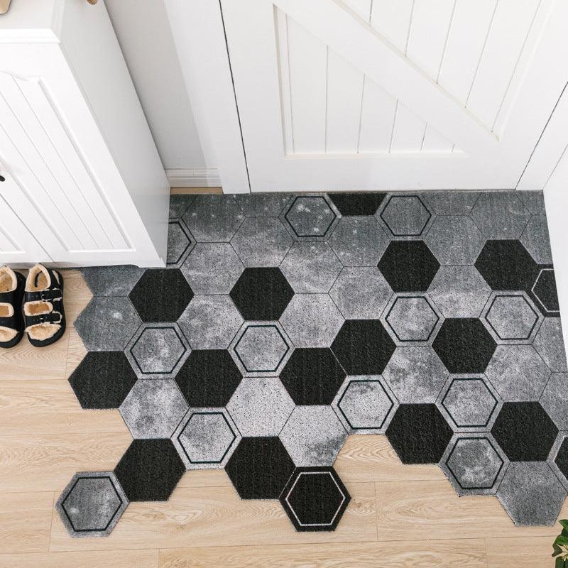 Non-slip Washable Hexagon Printed Custom Cut Doormat Carpet - Pacisia