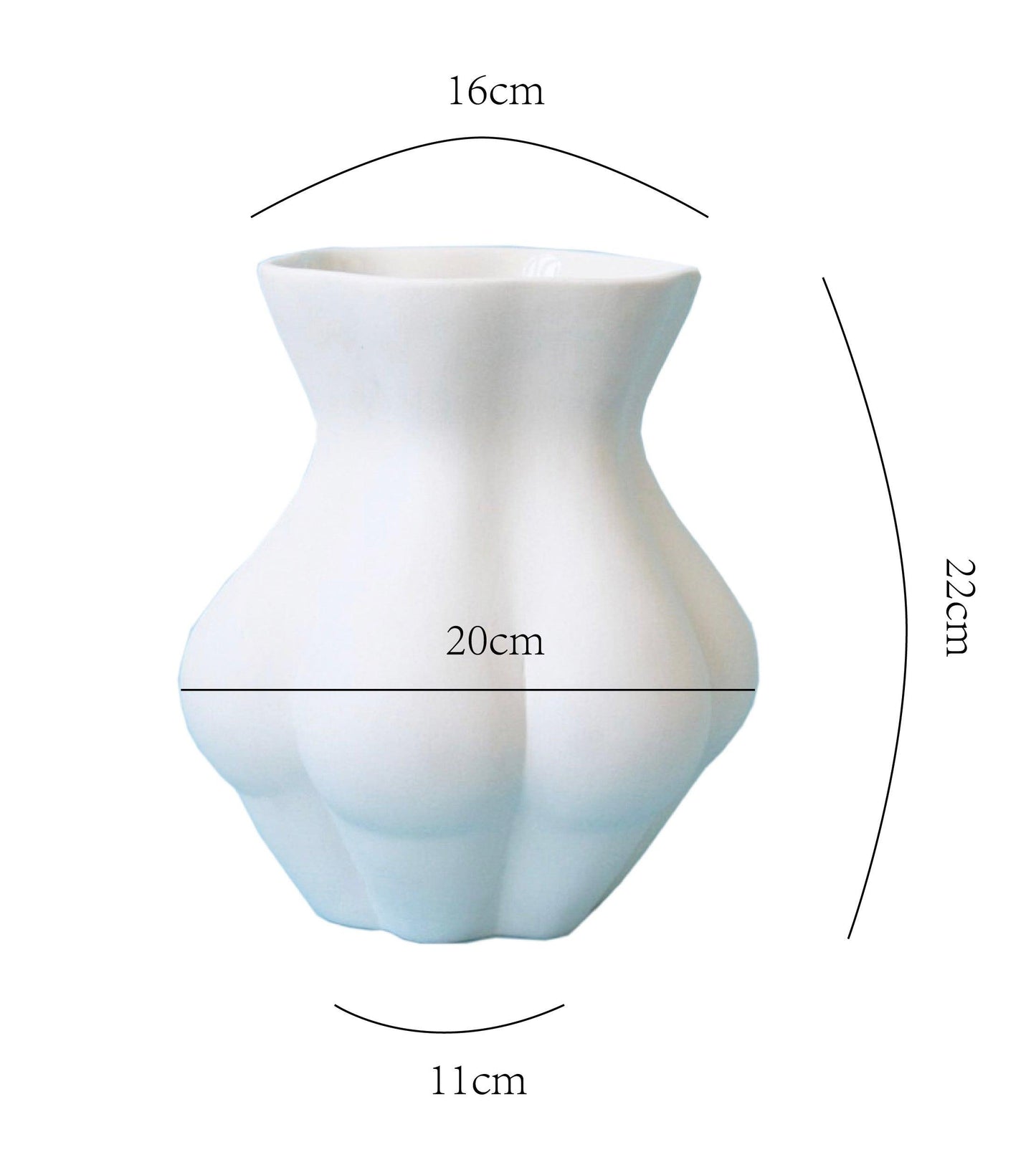 Nordic Ceramic Muse Face Lips Faceted Butt Nordic Style Vase - Pacisia