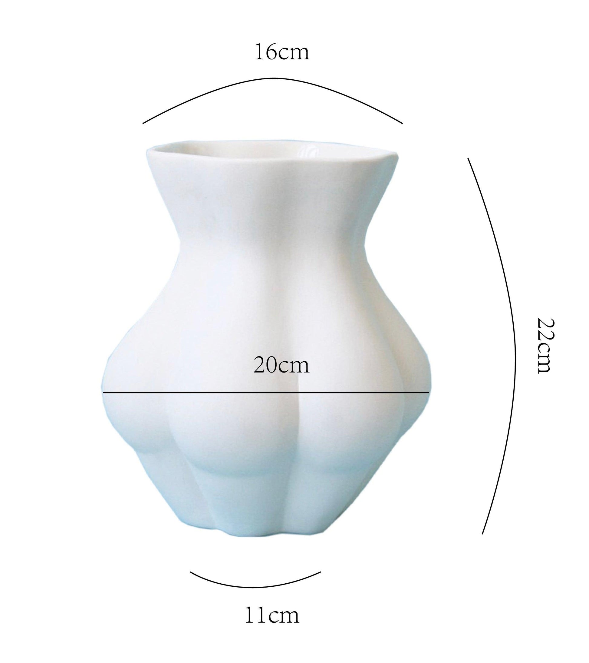 Nordic Ceramic Muse Face Lips Faceted Butt Nordic Style Vase - Pacisia