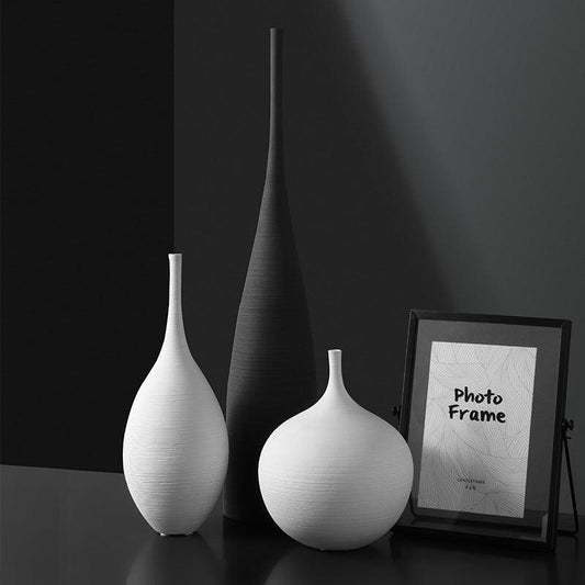 Nordic Ceramic Vase Decoration Home Living Room Dried Flower Flower Arrangement Tv Cabinet Decoration Modern Creative Dining Table Vase - Pacisia