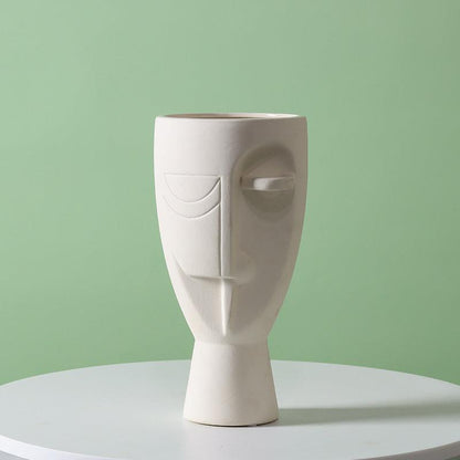 Nordic Creative Art Face Ceramic Vase Ornament - Pacisia