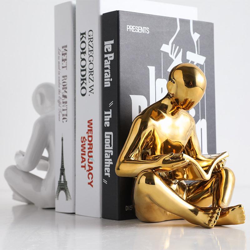 Nordic Creative Ceramics Character Bookend Crafts Ornament Home Decor Modern Living Room Decoration Accessories Adornment Gift - Pacisia