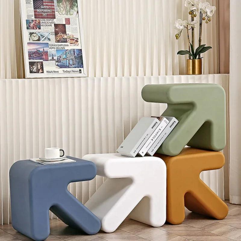 Nordic Creative Shoe Changing Stool, Fitting Room Stool, Trendy Arrow Makeup Stool, Living Room Side Table, Simple Bookshelf - Pacisia