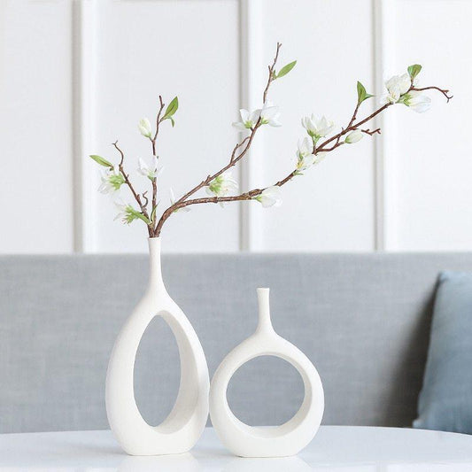 Nordic creative white ceramic vase - Pacisia