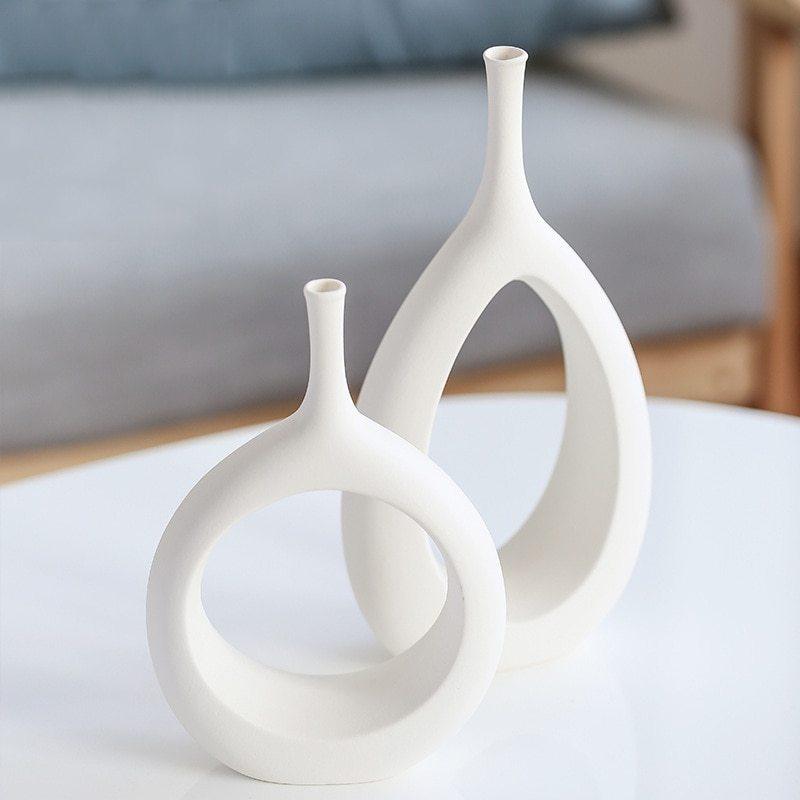 Nordic creative white ceramic vase - Pacisia