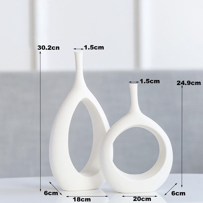 Nordic creative white ceramic vase - Pacisia