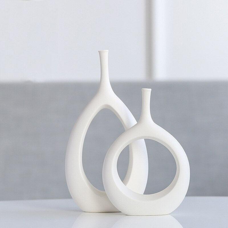 Nordic creative white ceramic vase - Pacisia