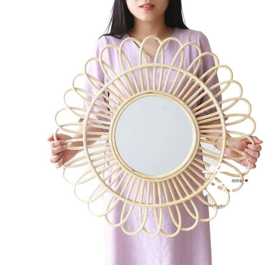 Nordic Decorative Wall Mirror Modern Style Small Bedroom Gift Mirror Hanging Display Espejos Aesthetic Mirror Home Decor - Pacisia