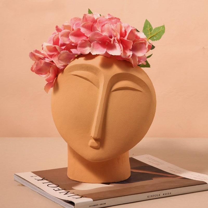 Nordic face ceramic creative vase decoration living room - Pacisia