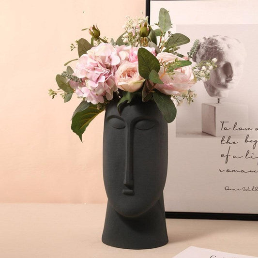 Nordic face ceramic creative vase decoration living room - Pacisia
