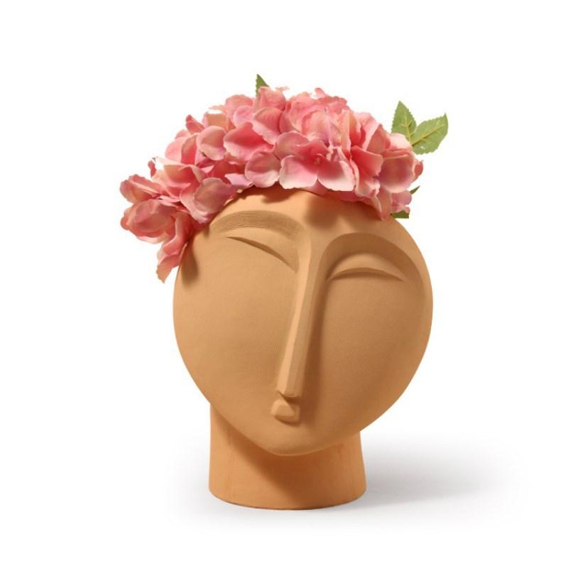 Nordic face ceramic creative vase decoration living room - Pacisia