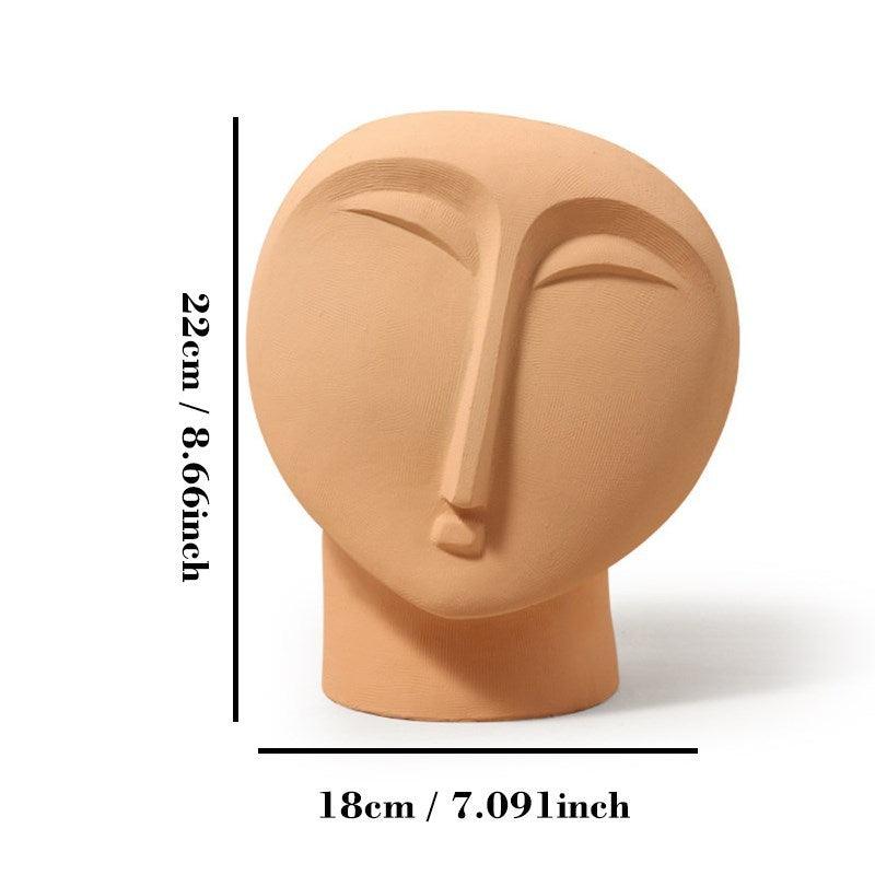 Nordic face ceramic creative vase decoration living room - Pacisia