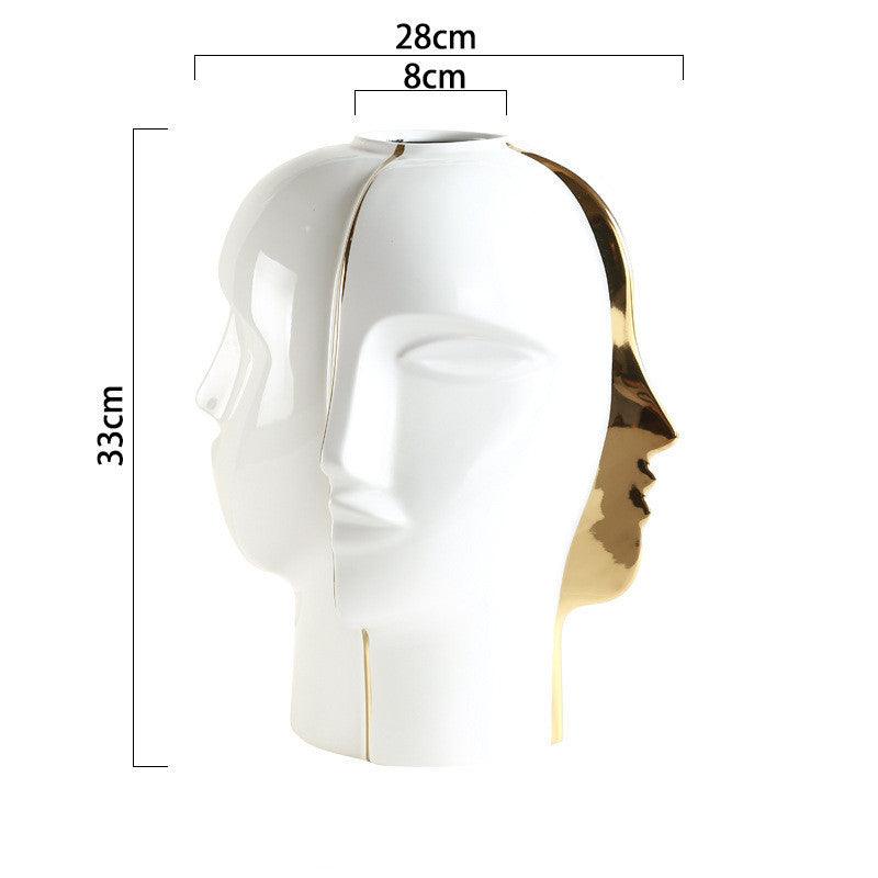 Nordic Face Vase Soft Decoration Light Luxury Ceramic Ornaments - Pacisia
