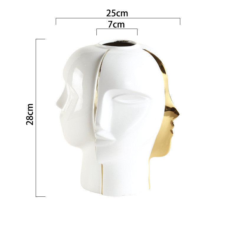 Nordic Face Vase Soft Decoration Light Luxury Ceramic Ornaments - Pacisia