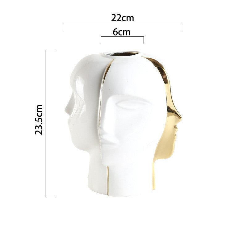 Nordic Face Vase Soft Decoration Light Luxury Ceramic Ornaments - Pacisia