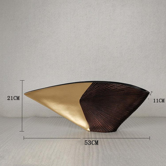 Nordic Fan - shaped Resin Vase For Tabletop - Pacisia