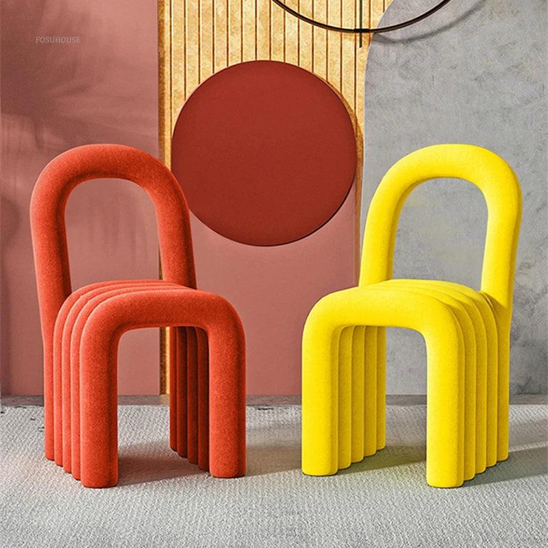 Nordic Fashion Dinning Chair for Kitchen Light Luxury Back Chairs Minimalist Makeup Stool Modern Creative Bedroom Dresser Chair - Pacisia