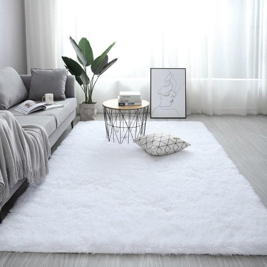 Nordic Fluffy Carpet Rugs For Bedroomliving Room Rectangle Large Size Plush Anti-slip Soft Carpet White Red 13 Colors - Pacisia