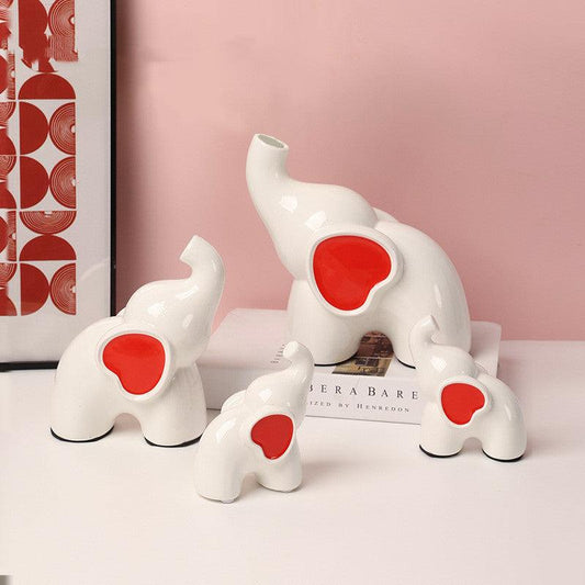 Nordic Home Decor Accessories Ceramic Elephant Vase Bedroom Desktop - Pacisia