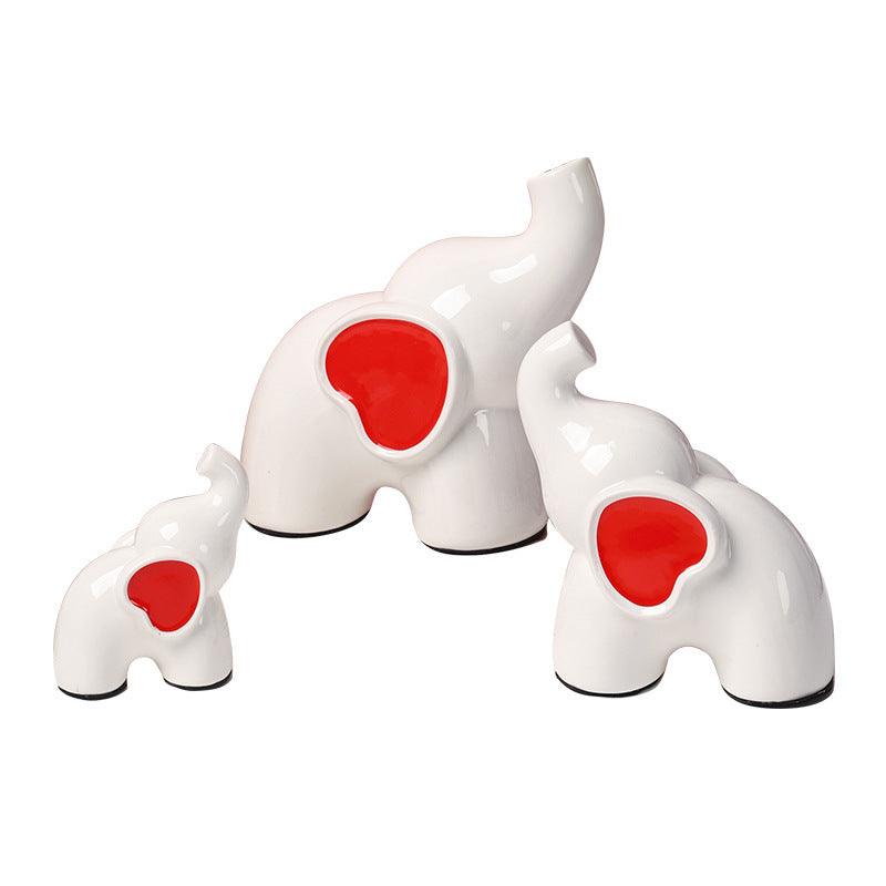 Nordic Home Decor Accessories Ceramic Elephant Vase Bedroom Desktop - Pacisia