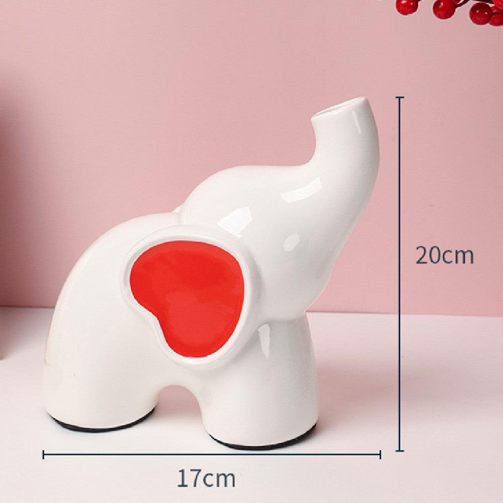 Nordic Home Decor Accessories Ceramic Elephant Vase Bedroom Desktop - Pacisia