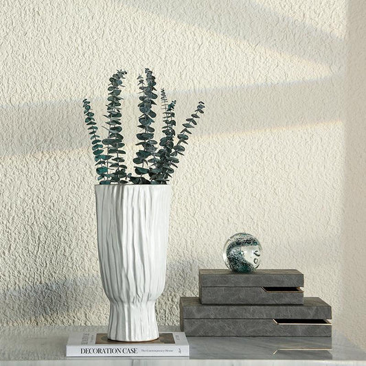 Nordic Home White Ceramic Trunk Vase - Pacisia