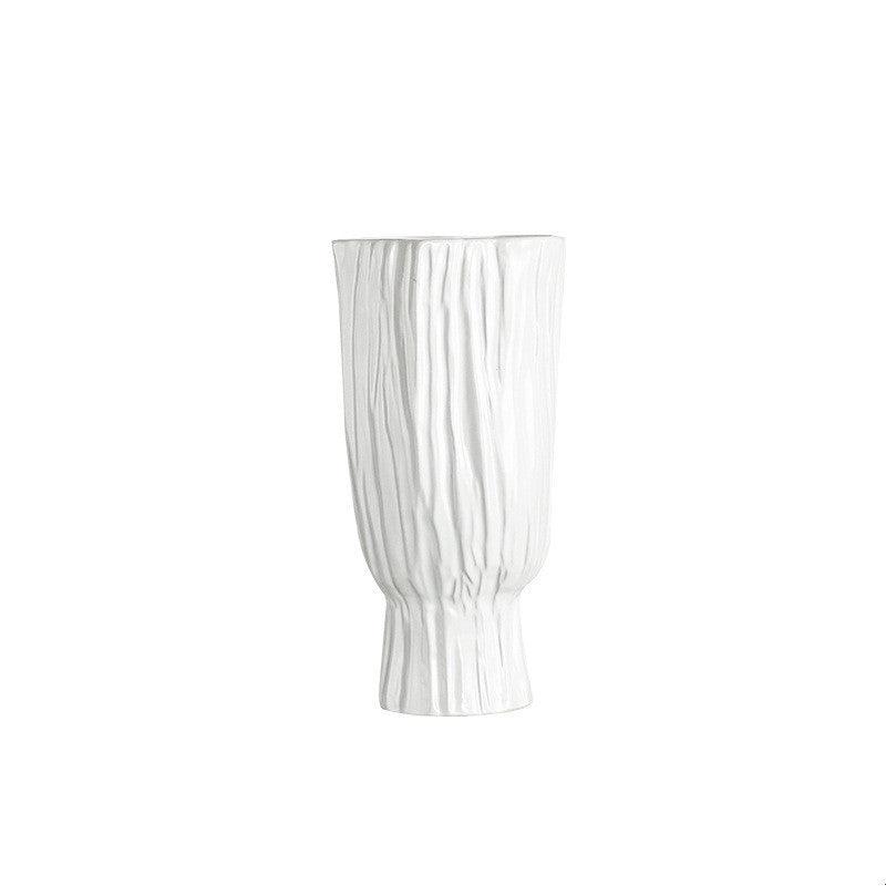 Nordic Home White Ceramic Trunk Vase - Pacisia