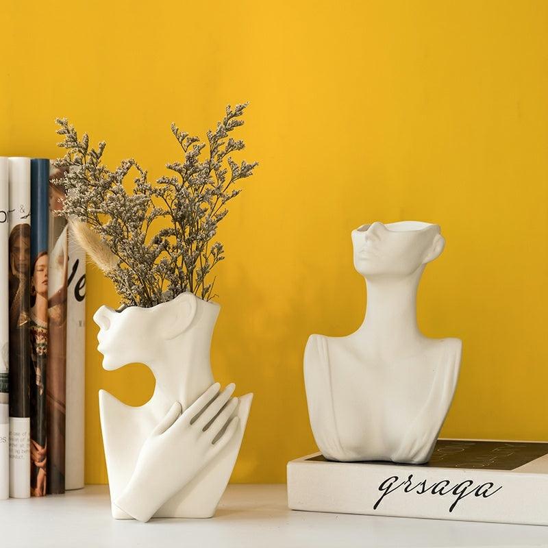 Nordic Human Body Ceramic Dried Flower Vase Decorative Ornaments - Pacisia