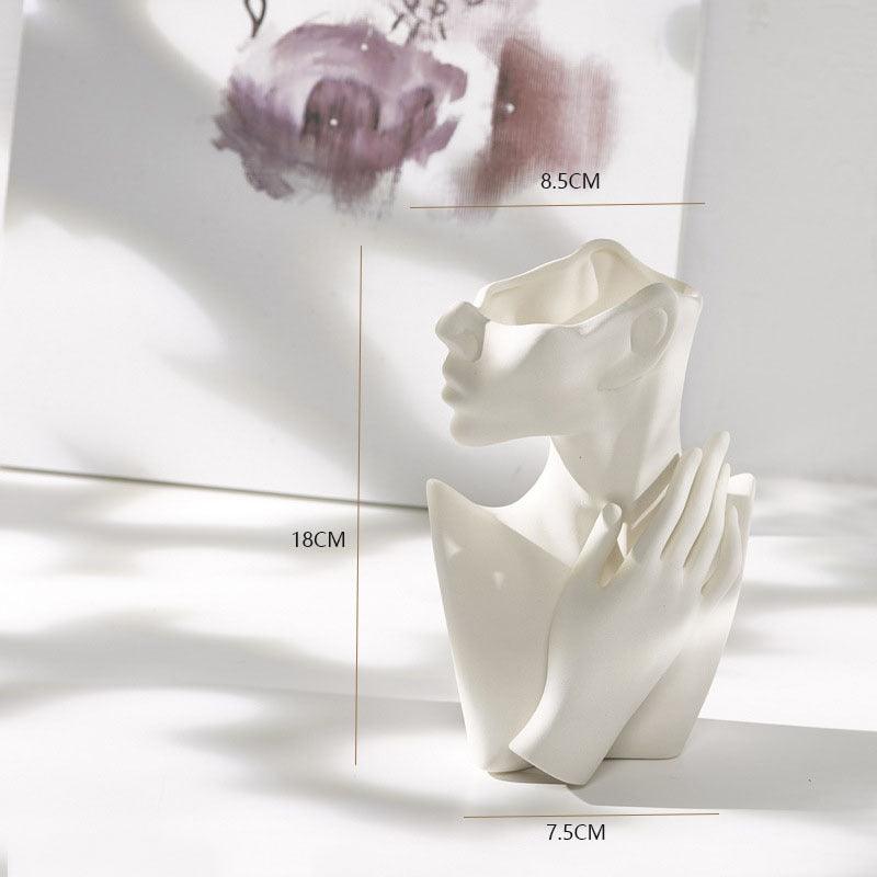 Nordic Human Body Ceramic Dried Flower Vase Decorative Ornaments - Pacisia