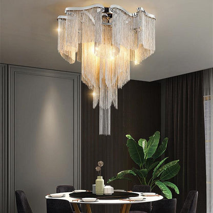 Nordic Light Luxury Tassel Aluminum Chain Living Room Ceiling - Pacisia