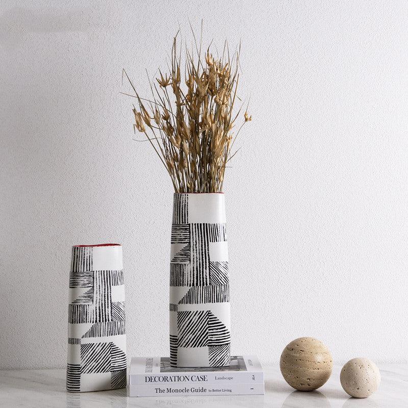 Nordic Minimalist Ceramic Creative Hand-painted Line Vase - Pacisia