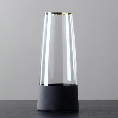 Nordic Minimalist Glass Vase With Gold Edge - Pacisia