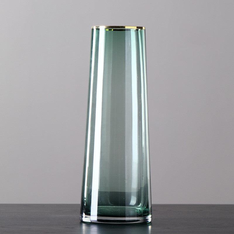 Nordic Minimalist Glass Vase With Gold Edge - Pacisia