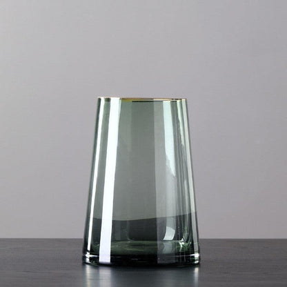 Nordic Minimalist Glass Vase With Gold Edge - Pacisia