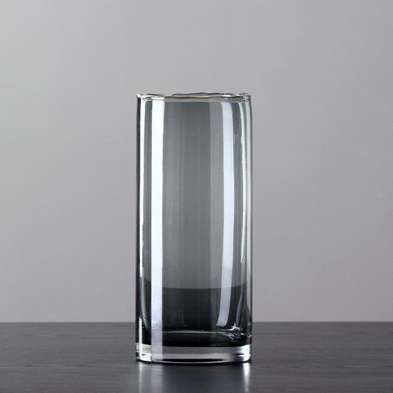 Nordic Minimalist Glass Vase With Gold Edge - Pacisia