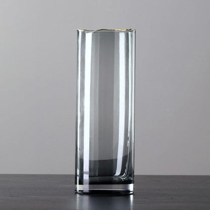 Nordic Minimalist Glass Vase With Gold Edge - Pacisia