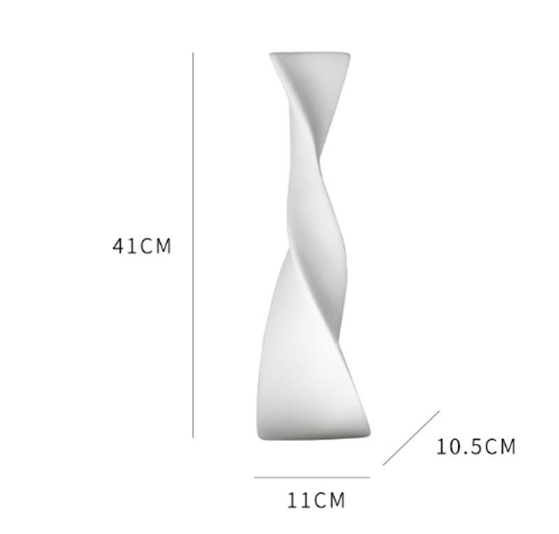 Nordic Minimalist Line White Ceramic Dried Flower Vase - Pacisia