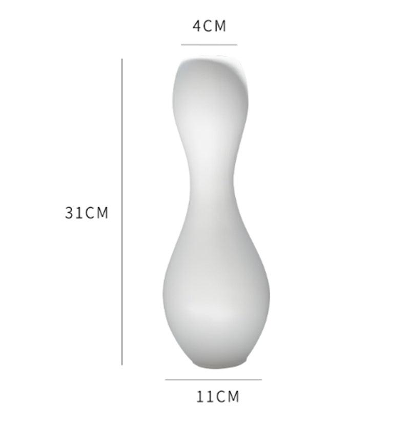 Nordic Minimalist Line White Ceramic Dried Flower Vase - Pacisia