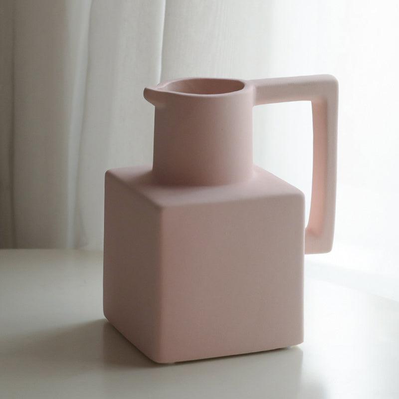 Nordic Minimalist Style Morandi Square Ceramic Vase - Pacisia