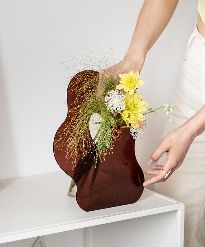 Nordic Modern Acrylic Creative Vase Floral Simple Flower Arrangement Porch Living Room Art - Pacisia